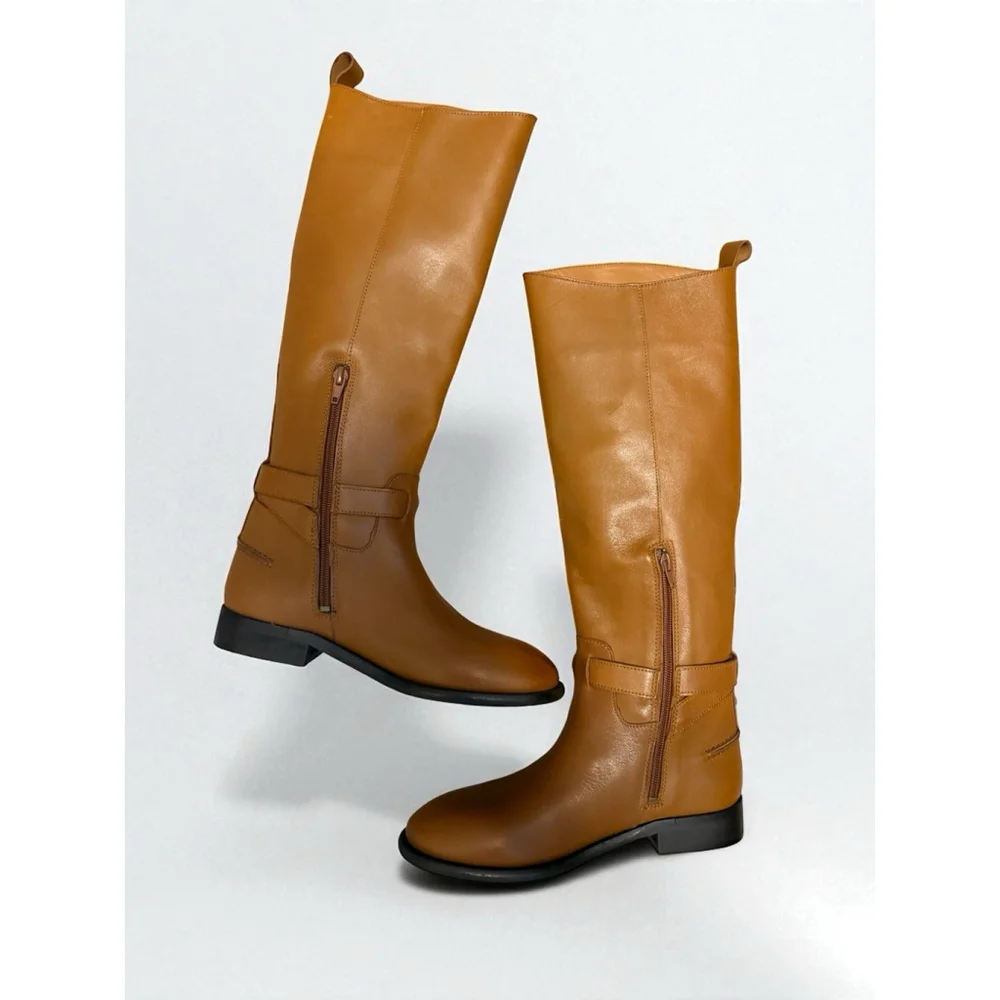 Ted Baker Forrah Knee High Boots Brown Leather Size 37 6.5 US Women’s NWOB Read‎